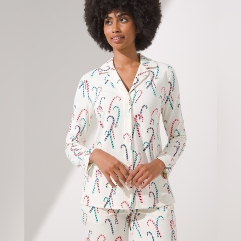SOMA Long Sleeve Notch Collar Pajama Top ONLY